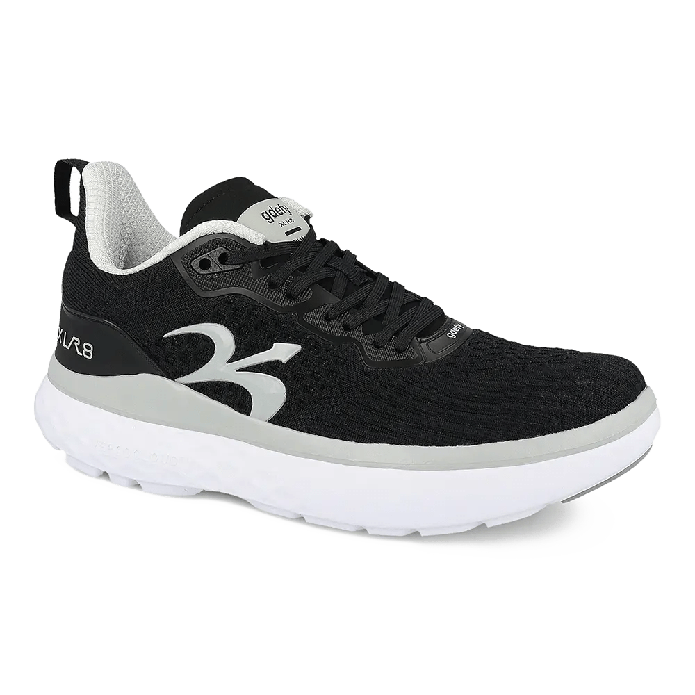 Re-Defy Men's XLR8 Athletic Shoes Black Sliver - YB9034MLS